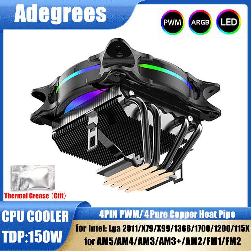 Air Cooler Cpu - X99 CPU-luchtkoeler 3-pins/4-pins ARGB PC-processor ventilator